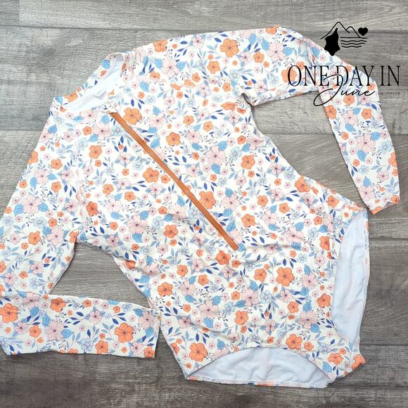 Century Star Plus Size Floral Rash Guard One Piece Swimsuit Size 2XL - Picture 3 of 6